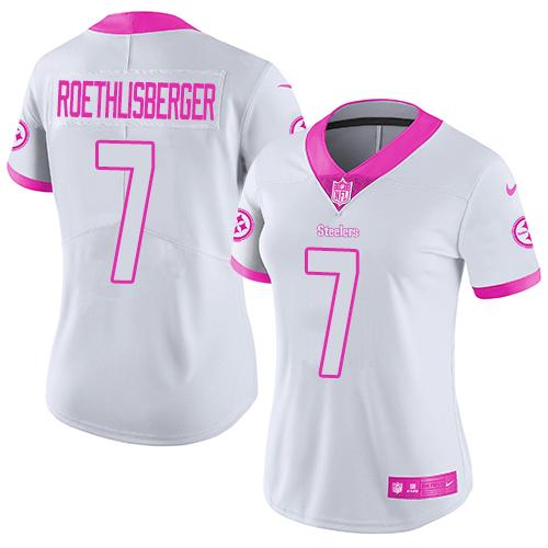 Men's Pittsburgh Steelers Active Player Custom White/Pink Rush Fashion Limited Stitched Football Jersey